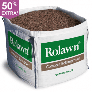 Cheapest compost (PAS100) soil improver option in a bulk bag on Rolawn with a 50% more flash