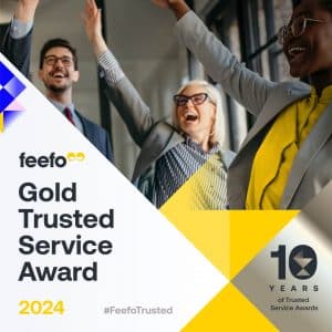 Feefo Gold Trusted Service Award 2024 Graphic